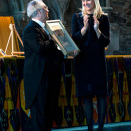 6 May: Crown Princess Mette-Marit presents the Holberg Award to the Spanish sociologist Manuel Castells in Haakon's Hall, Bergen (Photo: Tor Erik H. Mathiesen / NTB scanpix)